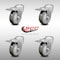 Service Caster 4 Inch SS Gray Polyurethane Swivel Bolt Hole Caster Set with Total Lock Brake SCC-SSBHTTL20S414-PPUB-4 - alternate 2